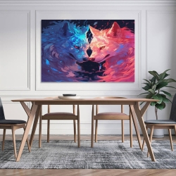 Loup Peinture sur toile sans cadre, impressions posters art mural pour déco maison chambre bureau