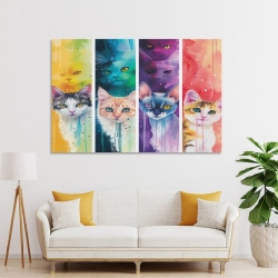 Chat Peinture sur toile sans cadre, impressions posters art mural pour déco maison chambre bureau