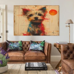 Yorkshire Terrier Peinture sur toile sans cadre, impressions posters art mural pour déco maison chambre bureau