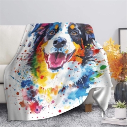 Shepherd Chien Plaid en Polaire Imprimé 3D Couverture Douce Confortable pour Canapé Lit Bureau