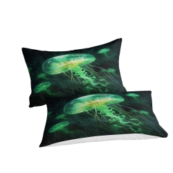 Méduse Housse de Couette Imprimée 3D Douce 3 Pièces Literie Garçons Filles