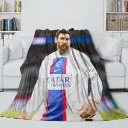 Lionel Messi Plaid en Polaire Imprimé 3D Couverture Douce Confortable pour Canapé Lit Bureau