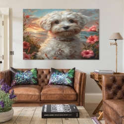 Chien Peinture sur toile sans cadre, impressions posters art mural pour déco maison chambre bureau