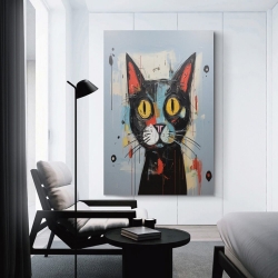 Art abstrait Chat Peinture sur toile sans cadre, impressions posters art mural pour déco maison chambre bureau
