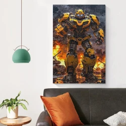 Transformers Bumblebee Unframed Canvas Painting, Wall Art Poster Prints for Home Bedroom Office Decoration