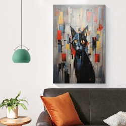 Art abstrait Chat Peinture sur toile sans cadre, impressions posters art mural pour déco maison chambre bureau