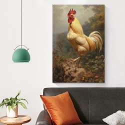 Coq Peinture sur toile sans cadre, impressions posters art mural pour déco maison chambre bureau