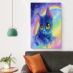 Cute Chat Peinture sur toile sans cadre, impressions posters art mural pour déco maison chambre bureau