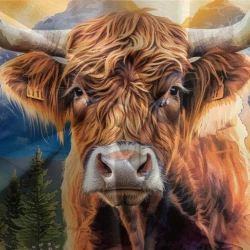 Vache des Highlands Housse de Couette Imprimée 3D Douce 3 Pièces Literie Garçons Filles