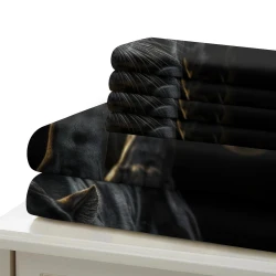 Panthère noire Housse de Couette Imprimée 3D Douce 3 Pièces Literie Garçons Filles
