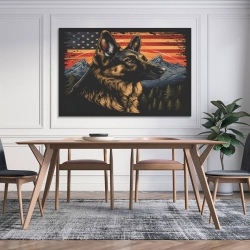 Berger allemand Chien Peinture sur toile sans cadre, impressions posters art mural pour déco maison chambre bureau