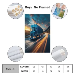 Großer Lastwagen Unrahmtes Leinwandbild, Wandkunst-Poster-Drucke für Zuhause, Schlafzimmer, Büro Dekoration