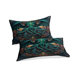 Mythe de l'horreur Cthulhu Housse de Couette Imprimée 3D Douce 3 Pièces Literie Garçons Filles
