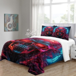 Crâne Housse de Couette Imprimée 3D Douce 3 Pièces Literie Garçons Filles
