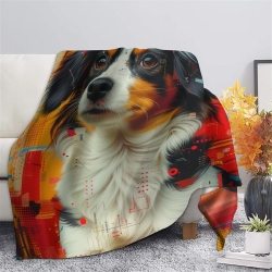 Shepherd Chien Plaid en Polaire Imprimé 3D Couverture Douce Confortable pour Canapé Lit Bureau