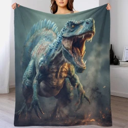 Dinosauro Coperta in Pile Stampata 3D Morbida e Confortevole per Divano Letto Ufficio