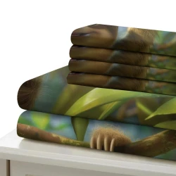 Perezoso Funda Nórdica Impresa en 3D Suave 3 Piezas Ropa de Cama para Niños Niñas