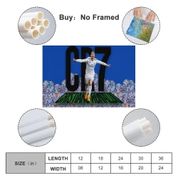 Cristiano Ronaldo Peinture sur toile sans cadre, impressions posters art mural pour déco maison chambre bureau