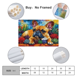 Chien Peinture sur toile sans cadre, impressions posters art mural pour déco maison chambre bureau
