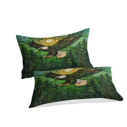 Aigle Housse de Couette Imprimée 3D Douce 3 Pièces Literie Garçons Filles