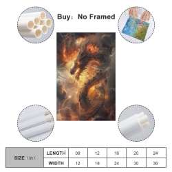 oriental Dragon Peinture sur toile sans cadre, impressions posters art mural pour déco maison chambre bureau