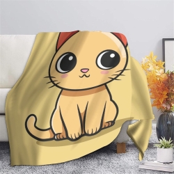 Chat Plaid en Polaire Imprimé 3D Couverture Douce Confortable pour Canapé Lit Bureau