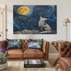 Loup Peinture sur toile sans cadre, impressions posters art mural pour déco maison chambre bureau
