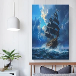Voilier Peinture sur toile sans cadre, impressions posters art mural pour déco maison chambre bureau
