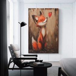 Renard Peinture sur toile sans cadre, impressions posters art mural pour déco maison chambre bureau