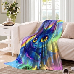 Chat Plaid en Polaire Imprimé 3D Couverture Douce Confortable pour Canapé Lit Bureau