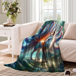 Renard Plaid en Polaire Imprimé 3D Couverture Douce Confortable pour Canapé Lit Bureau
