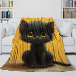 Persian Chat Plaid en Polaire Imprimé 3D Couverture Douce Confortable pour Canapé Lit Bureau