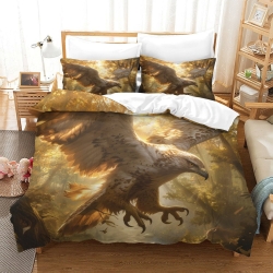 Aigle Housse de Couette Imprimée 3D Douce 3 Pièces Literie Garçons Filles