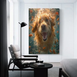 Golden Retriever Pintura en lienzo sin marco, impresiones de pósters arte pared para decoración hogar dormitorio oficina