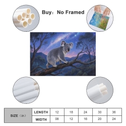 Koala Peinture sur toile sans cadre, impressions posters art mural pour déco maison chambre bureau