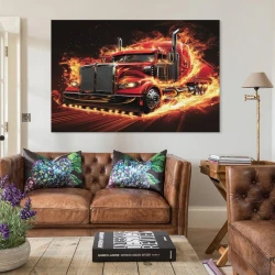 Camión grande Pintura en lienzo sin marco, impresiones de pósters arte pared para decoración hogar dormitorio oficina