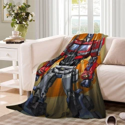Transformers Optimus Prime Plaid en Polaire Imprimé 3D Couverture Douce Confortable pour Canapé Lit Bureau