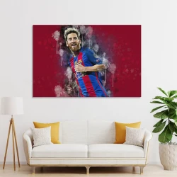 Lionel Messi Peinture sur toile sans cadre, impressions posters art mural pour déco maison chambre bureau