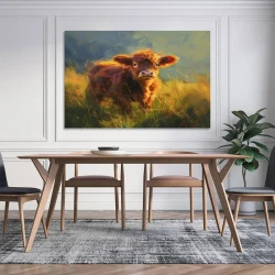 Vache des Highlands Peinture sur toile sans cadre, impressions posters art mural pour déco maison chambre bureau