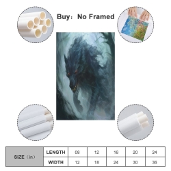 Loup Peinture sur toile sans cadre, impressions posters art mural pour déco maison chambre bureau