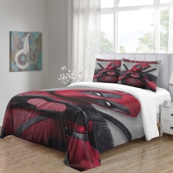 Deadpool Marvel Housse de Couette Imprimée 3D Douce 3 Pièces Literie Garçons Filles