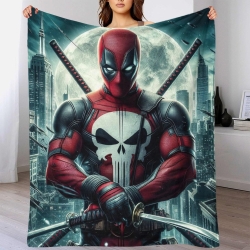 Marvel Deadpool Plaid en Polaire Imprimé 3D Couverture Douce Confortable pour Canapé Lit Bureau