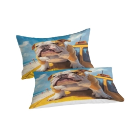Bouledogue Housse de Couette Imprimée 3D Douce 3 Pièces Literie Garçons Filles