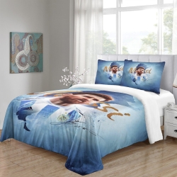 Lionel Messi Housse de Couette Imprimée 3D Douce 3 Pièces Literie Garçons Filles