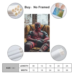 Marvel Deadpool Peinture sur toile sans cadre, impressions posters art mural pour déco maison chambre bureau