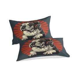 Bouledogue Housse de Couette Imprimée 3D Douce 3 Pièces Literie Garçons Filles