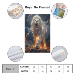 Lion Peinture sur toile sans cadre, impressions posters art mural pour déco maison chambre bureau