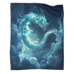 Dragon Plaid en Polaire Imprimé 3D Couverture Douce Confortable pour Canapé Lit Bureau