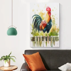 Coq Peinture sur toile sans cadre, impressions posters art mural pour déco maison chambre bureau