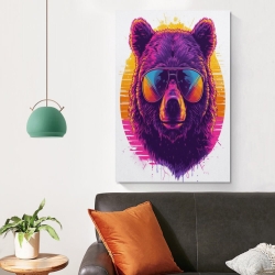 Ours noir Peinture sur toile sans cadre, impressions posters art mural pour déco maison chambre bureau